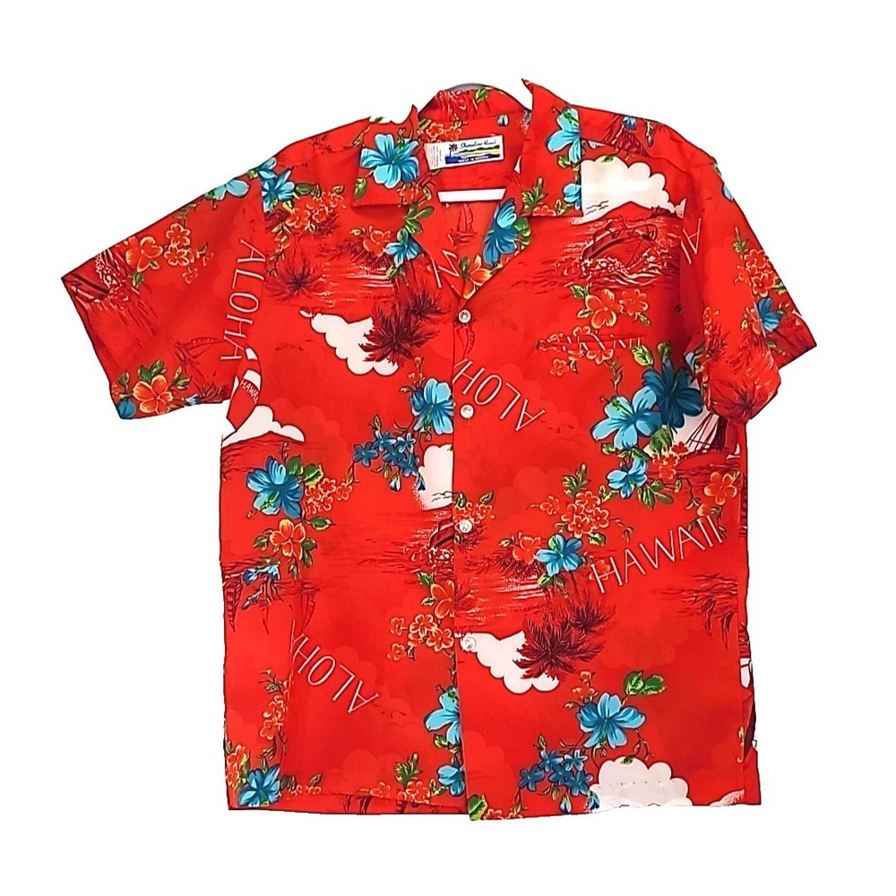 Vintage Shoreline Hawaii Ladies Hawaiian Shirt  Sz M Made in Hawaii